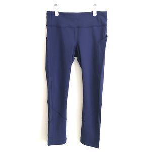 Blue Lululemon Cropped Mesh Pants with Pockets